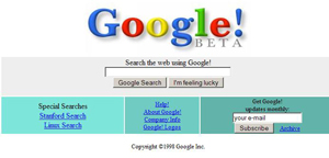 Так выглядел Google в далеком 1998 году